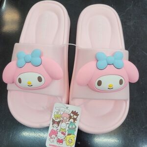 Brand New Sanrio My Melody Big Charm Slippers US 7.5